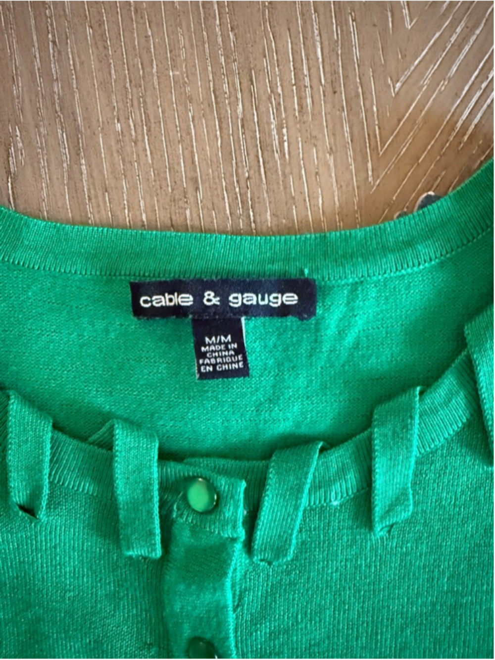 Women's Cable & Gauge Green Cardigan Sweater M - Picture 4 of 5